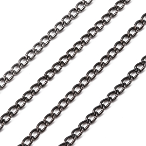 Łańcuszek twist ogniwka 6x4mm - 1 metr - kolor hematytu