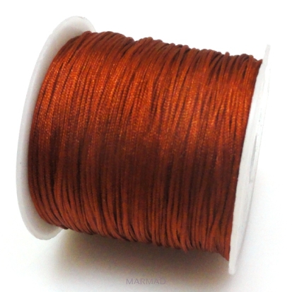 Sznurek bawełniany satynowy 0,7mm - brązowo rudy