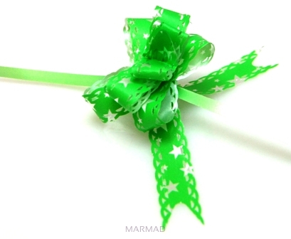 Ozdobne kokardki do pakowania prezentów - jasno zielona