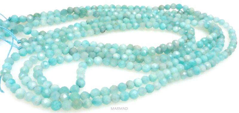Amazonit fasetowany - kula 3mm
