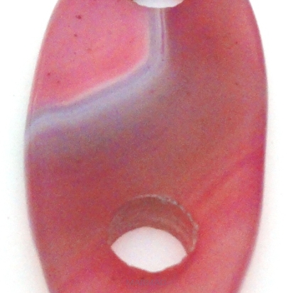 Agat różowy - na wisior, klamra - owal 62x26mm - dwa otwory