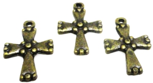 Zawieszka - krzyż 20x13mm - antyczny brąz