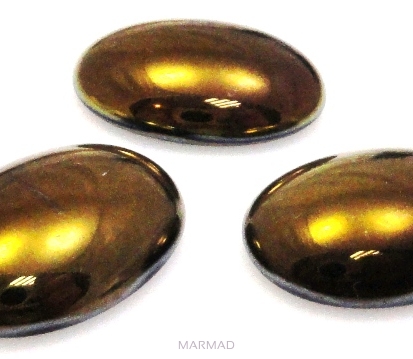 Kaboszon - owal 25x18mm - kolor złoto brązowy