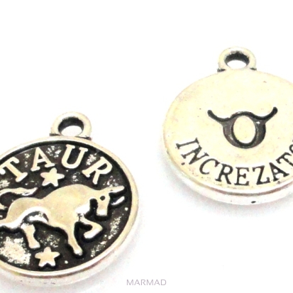 Zawieszka - znak zodiaku Byk - moneta 14x12mm