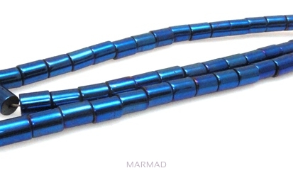 Hematyt magnetyczny - walec 7x5mm - niebieski