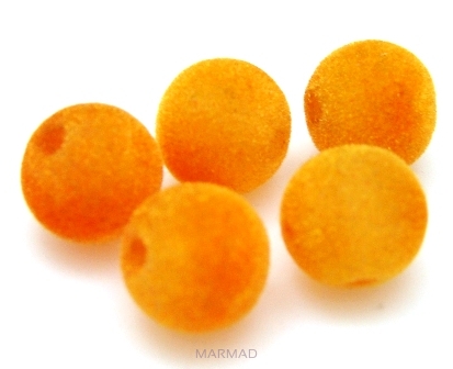 Kule welurowe 14mm - żółto pomarańczowe