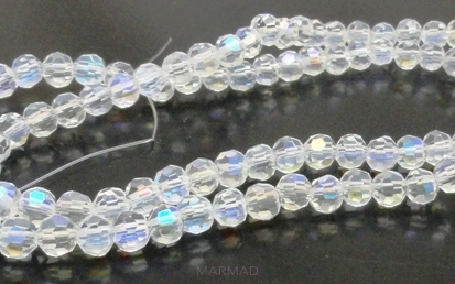Kryształki fasetowane - kula 4mm - crystal AB