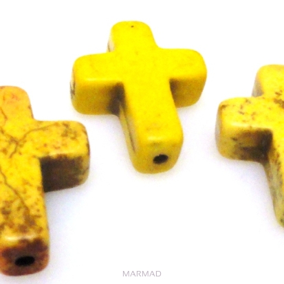 Howlit - krzyż 20x15mm - żółty