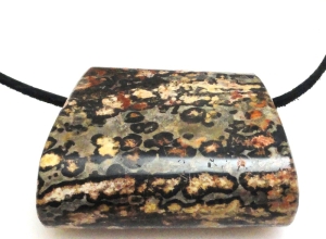 Jaspis leopard - na wisior - trapez 44x32x19mm